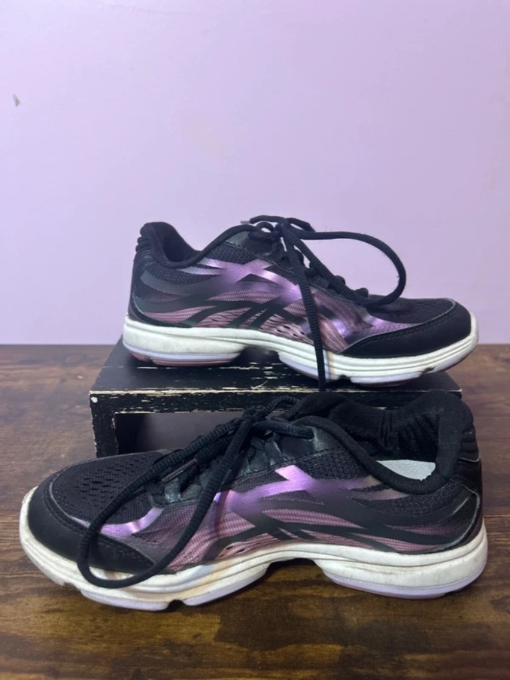 Ryka Athletic Lace Up Shoe Sneaker Black Purple Devotion Plus 3 Re Zorb Sz. 5.5M - Picture 3 of 7